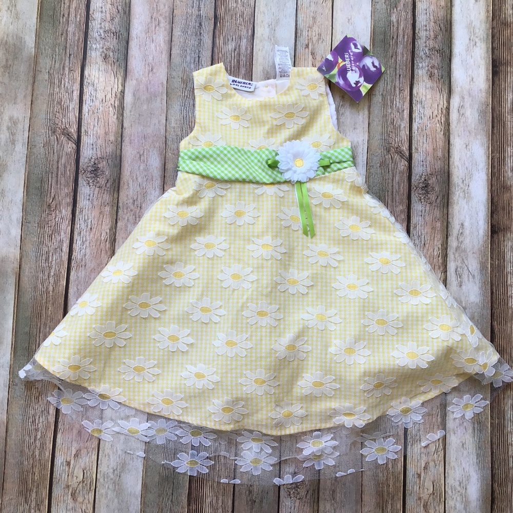 NWT Blueberi Boulevard Yellow Daisy Dress